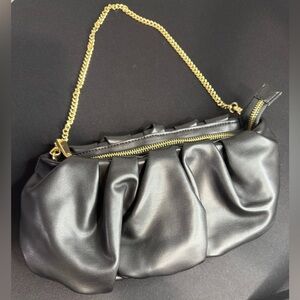 Black and Gold Clutch with Chain Strap